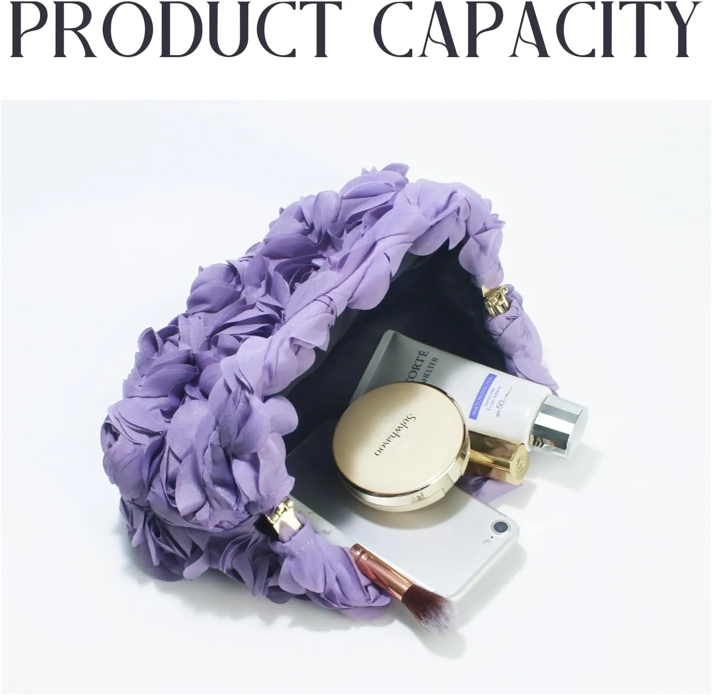 Evening Bag for Women, 3D Flower Wedding Evening Handbags Bride Floral Clutch Purse