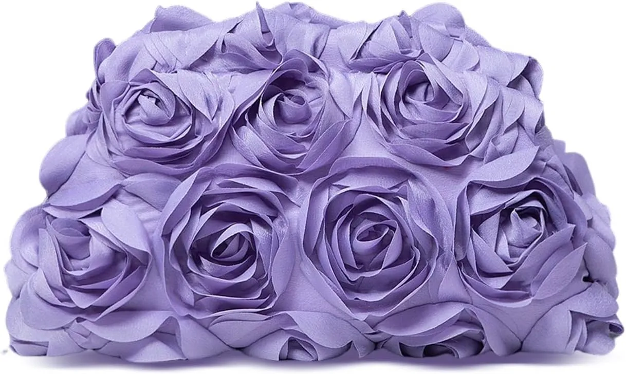 Evening Bag for Women, 3D Flower Wedding Evening Handbags Bride Floral Clutch Purse