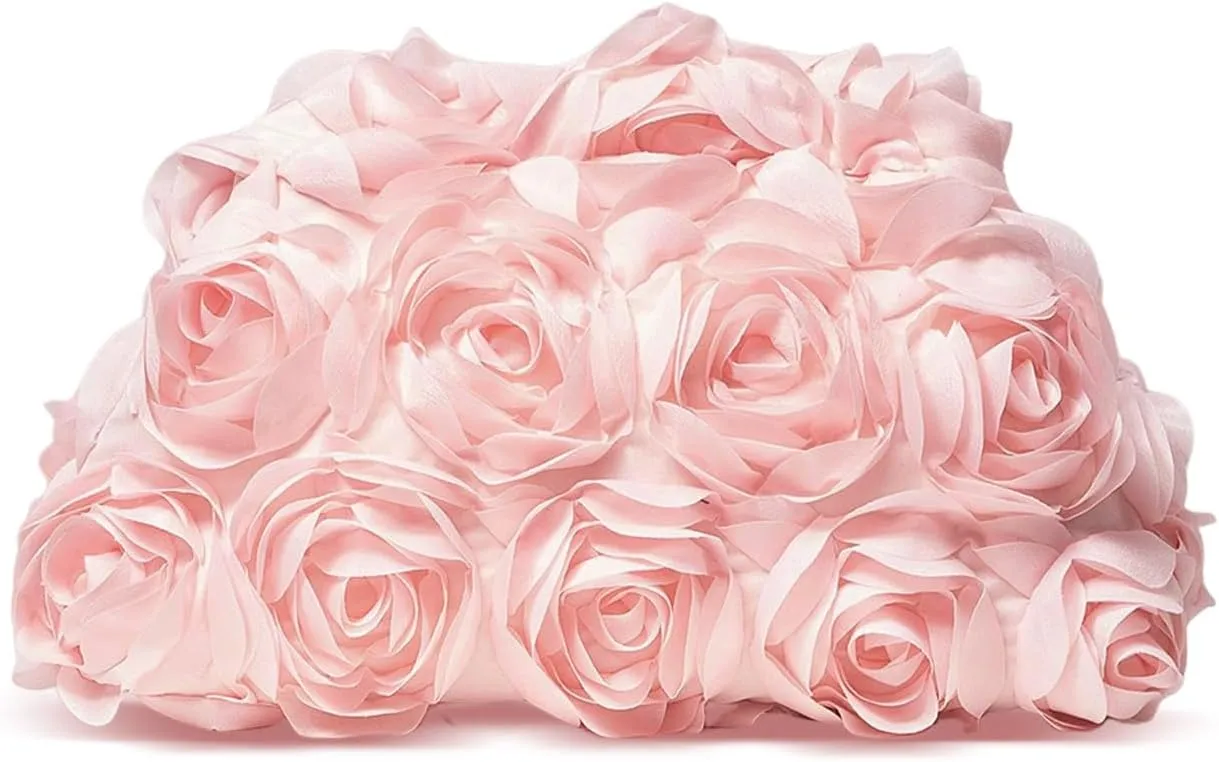 Evening Bag for Women, 3D Flower Wedding Evening Handbags Bride Floral Clutch Purse