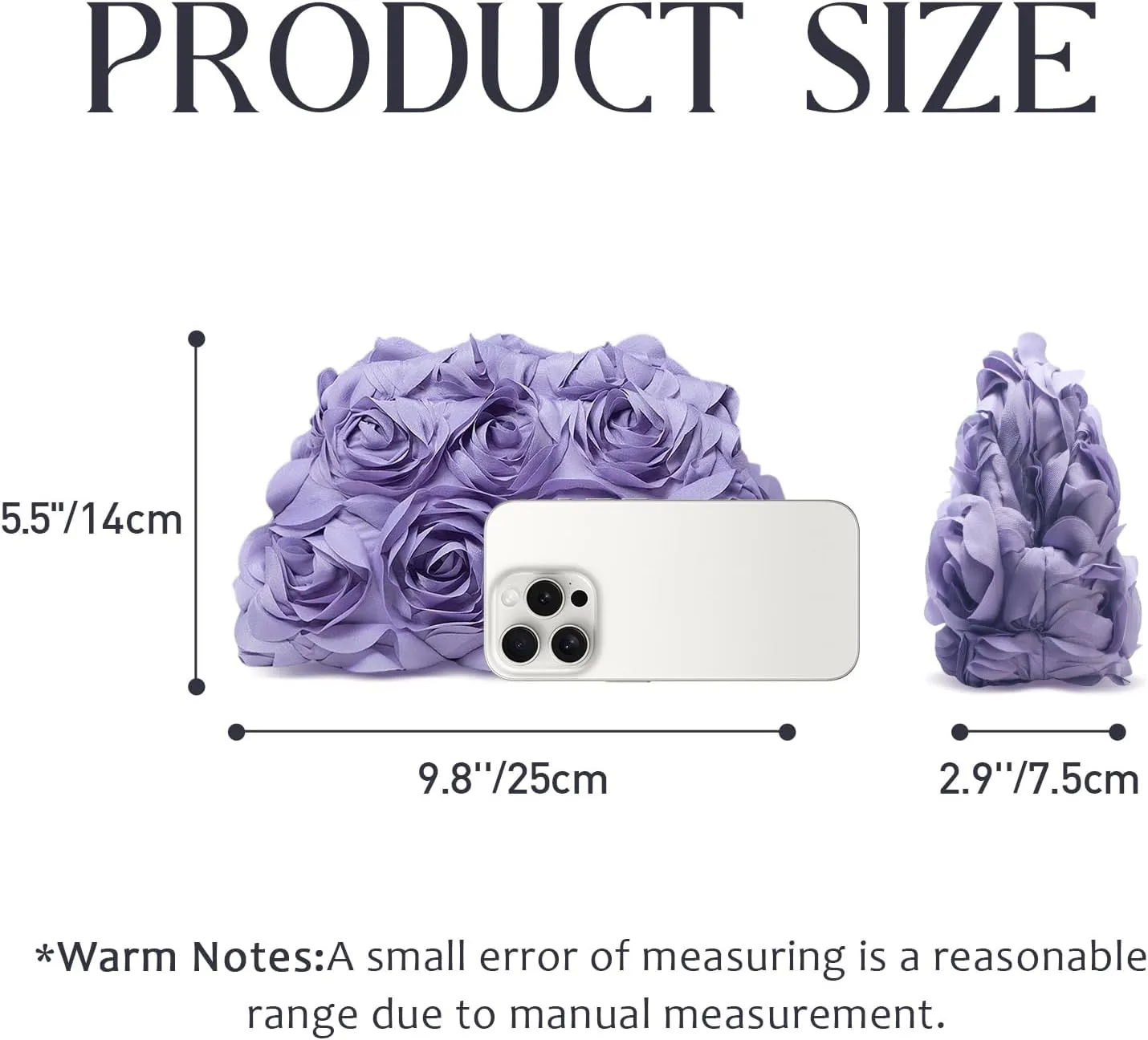 Evening Bag for Women, 3D Flower Wedding Evening Handbags Bride Floral Clutch Purse