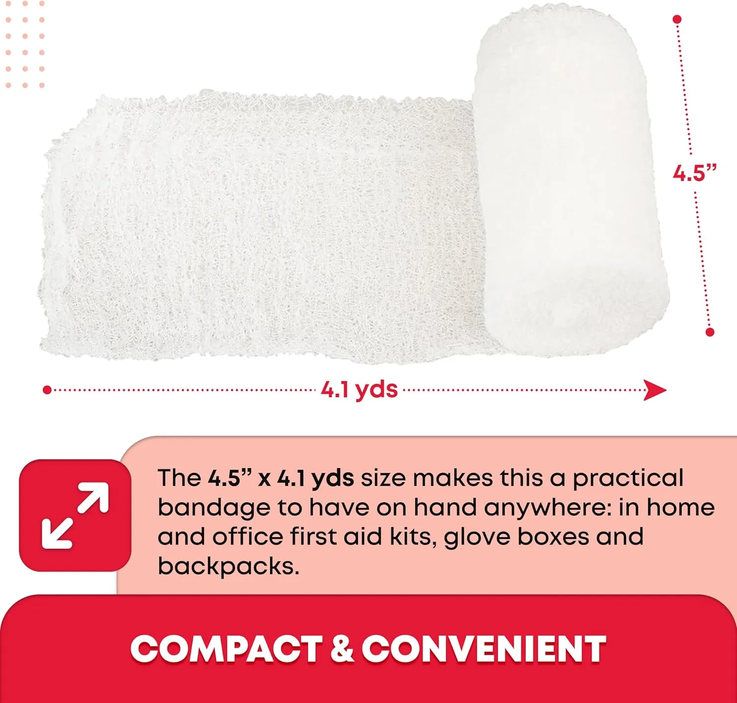 Ever Ready First Aid Sterile Krinkle Kerlix Type 4 1/2" x 4.1 Yds, Latex Free, 6 PLY, Gauze Bandage Roll - 12 Count