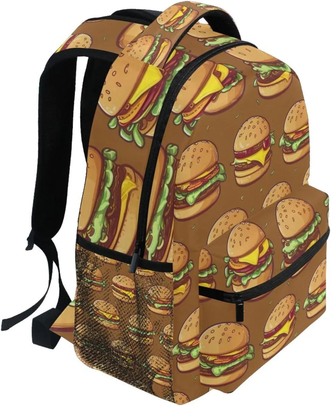 Fast Food Cheeseburger Hamburgers Boys Girls Kids School Backpacks Bookbag, School Bag Travel Backpack Daypack