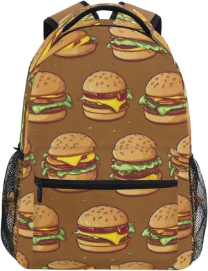 Fast Food Cheeseburger Hamburgers Boys Girls Kids School Backpacks Bookbag, School Bag Travel Backpack Daypack
