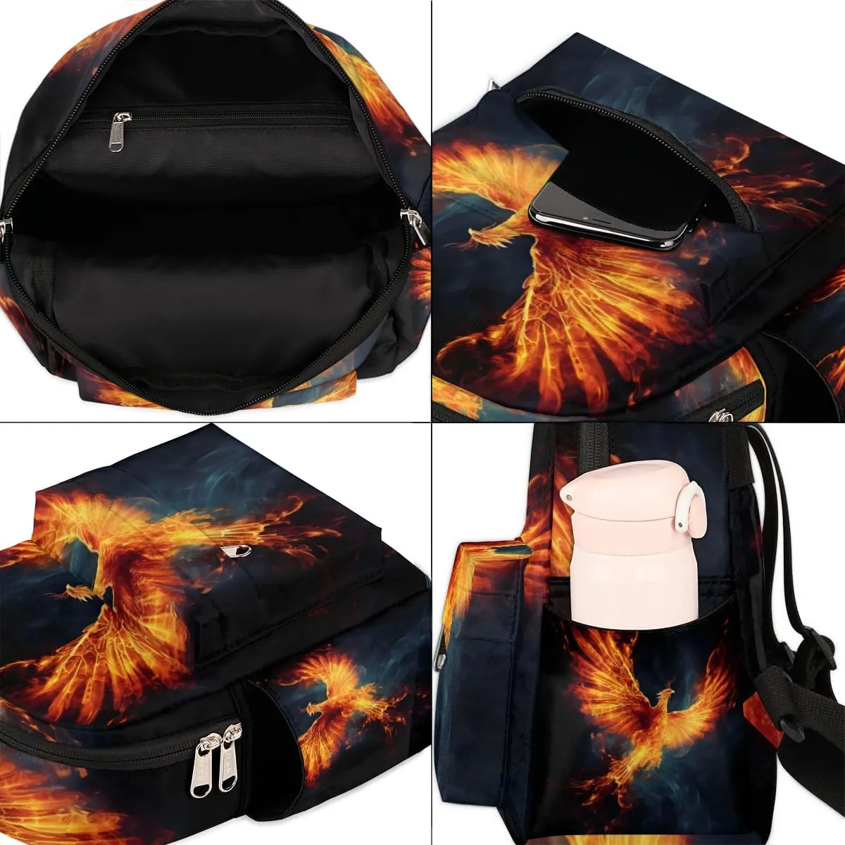 Fire Phoenix Mini Backpack Purse for Women Lightweight Shoulder Bag Women Shopping Backpack Small Backpacks Purse