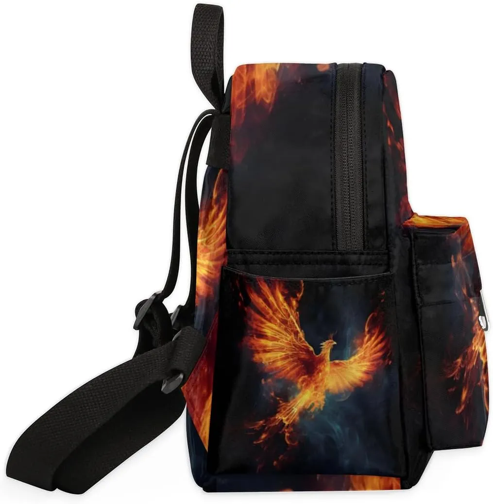 Fire Phoenix Mini Backpack Purse for Women Lightweight Shoulder Bag Women Shopping Backpack Small Backpacks Purse
