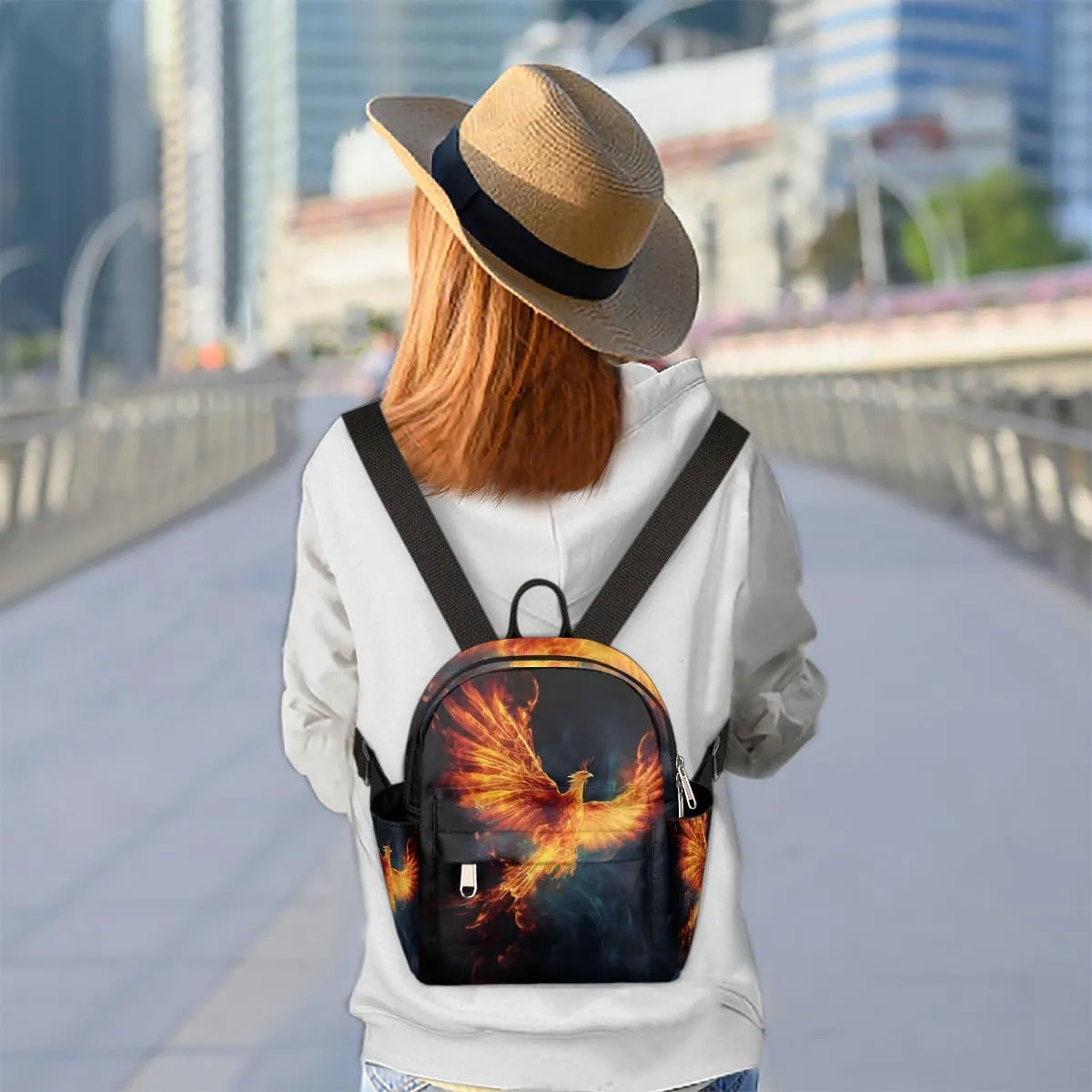 Fire Phoenix Mini Backpack Purse for Women Lightweight Shoulder Bag Women Shopping Backpack Small Backpacks Purse