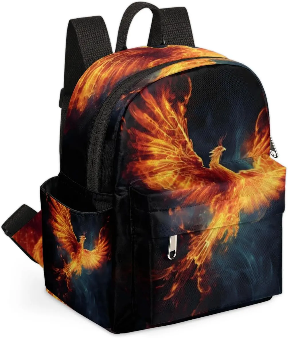 Fire Phoenix Mini Backpack Purse for Women Lightweight Shoulder Bag Women Shopping Backpack Small Backpacks Purse