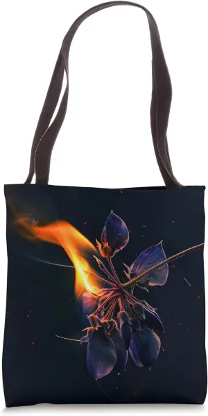 Fire Wisteria Blossom Floral Dramatic Tote Bag