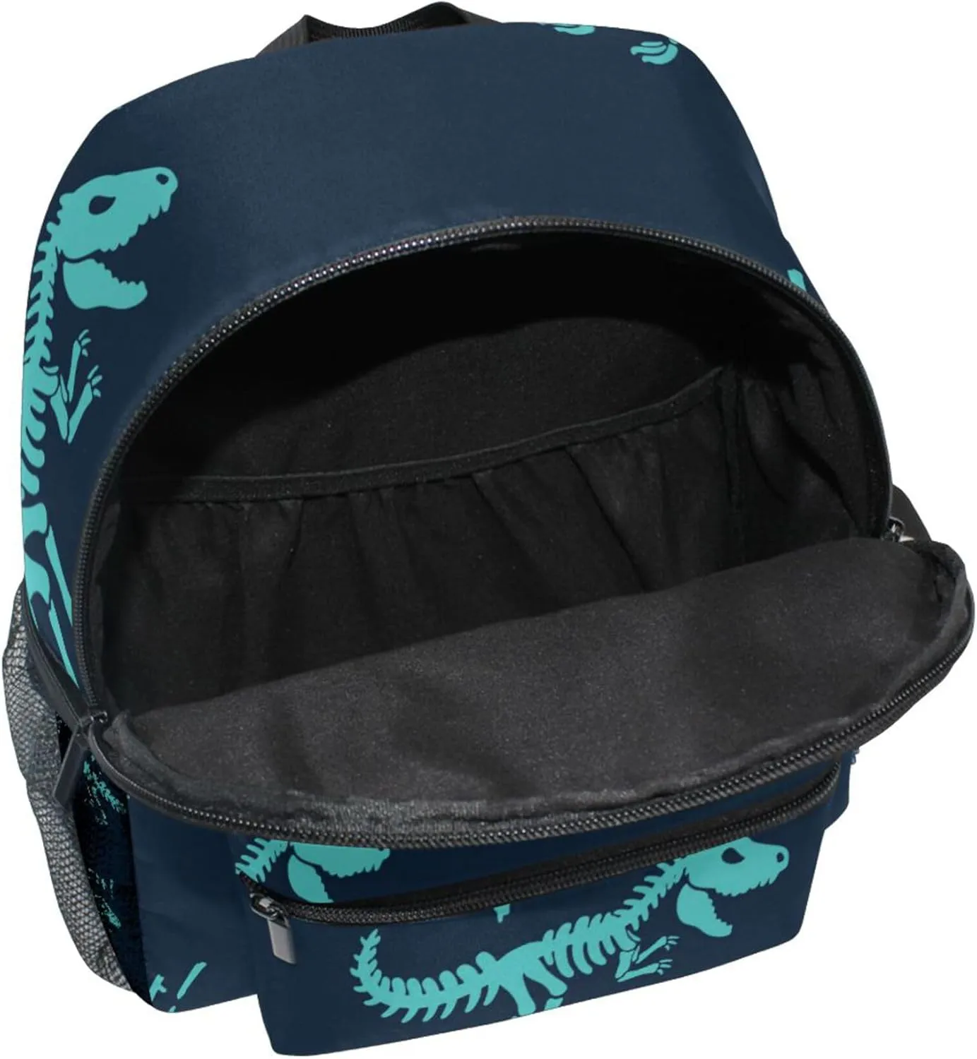 Fisyme Dinosaurs Skeletons Blue Toddler Backpack School Bag Kids Daypack for Kindergarten Preschool Nursery Girls Boys, M