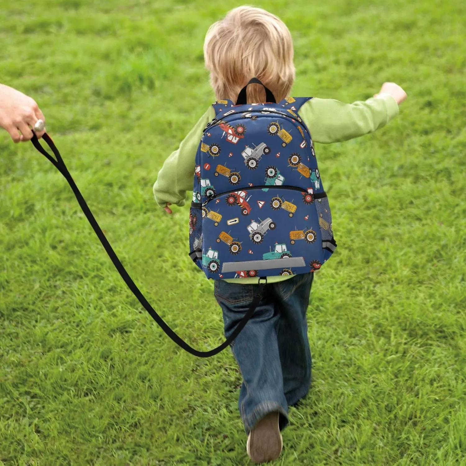 Fisyme Farm Tractors Backpack Schoolbag Kids Daypack Toddler Travel School Bag Small Mini Backpacks for Kindergarten Preschool Nursery Boys Girls
