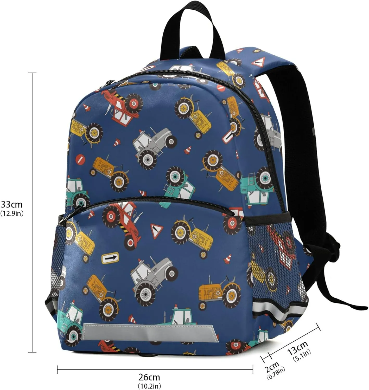 Fisyme Farm Tractors Backpack Schoolbag Kids Daypack Toddler Travel School Bag Small Mini Backpacks for Kindergarten Preschool Nursery Boys Girls