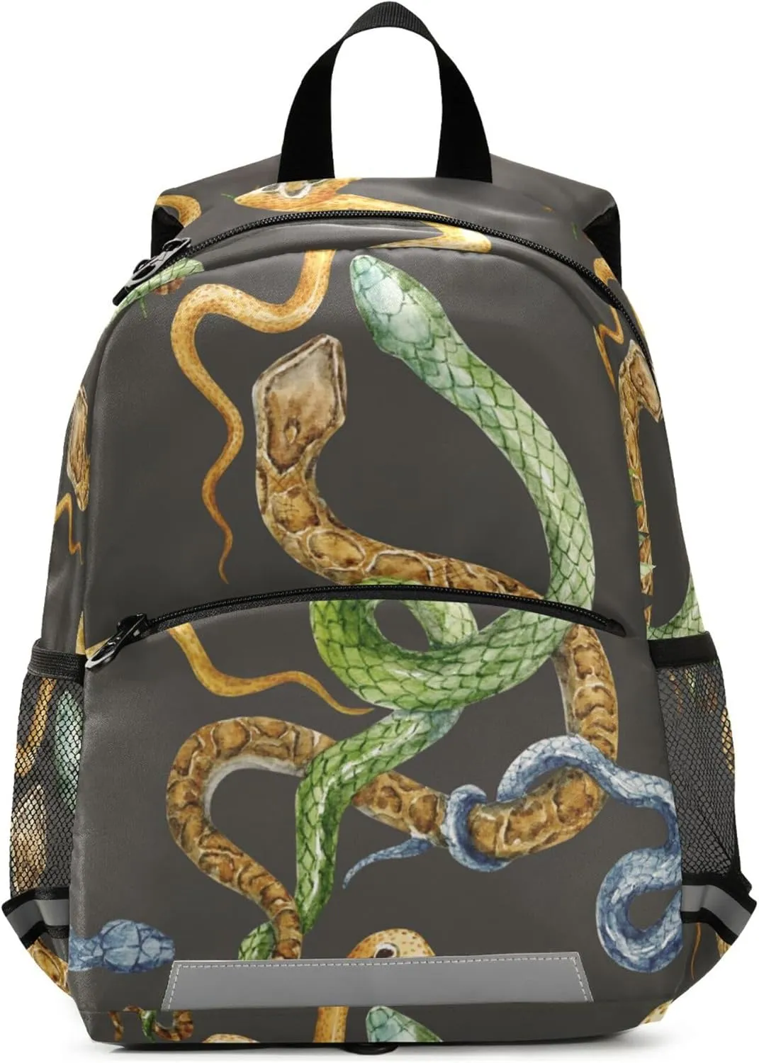 Fisyme Tropical Snakes Backpack Schoolbag Kids Daypack Toddler Travel School Bag Small Mini Backpacks for Kindergarten Preschool Nursery Boys Girls