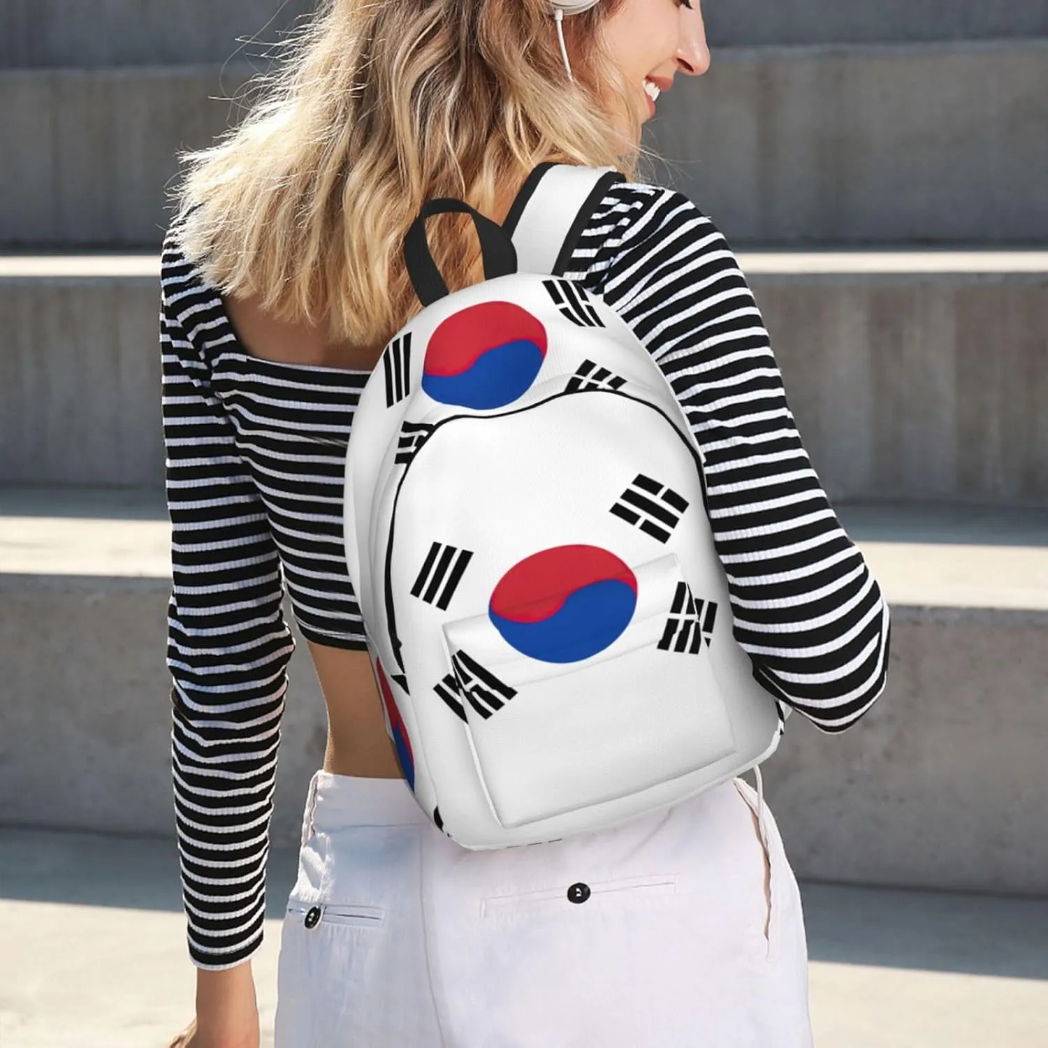 Flag of Republic of Korea print Backpack Travel Backpacks for Women Men College Backpack Computer Bag for Travel