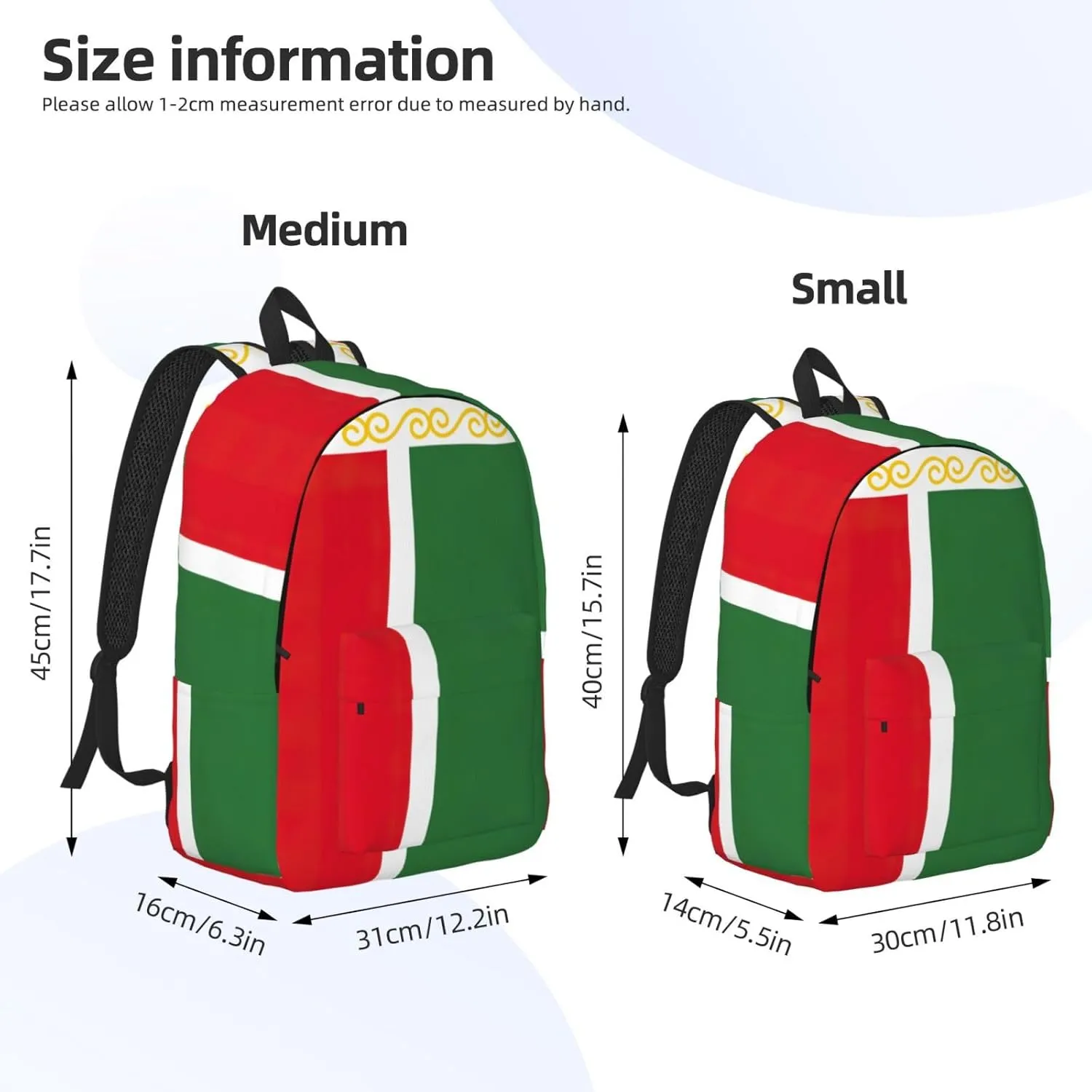 Flag of the Chechen Republic print Backpack Travel Backpacks for Women Men College Backpack Computer Bag for Travel