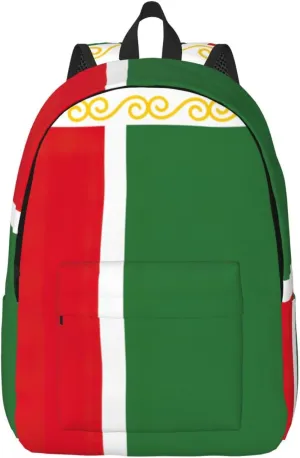 Flag of the Chechen Republic print Backpack Travel Backpacks for Women Men College Backpack Computer Bag for Travel