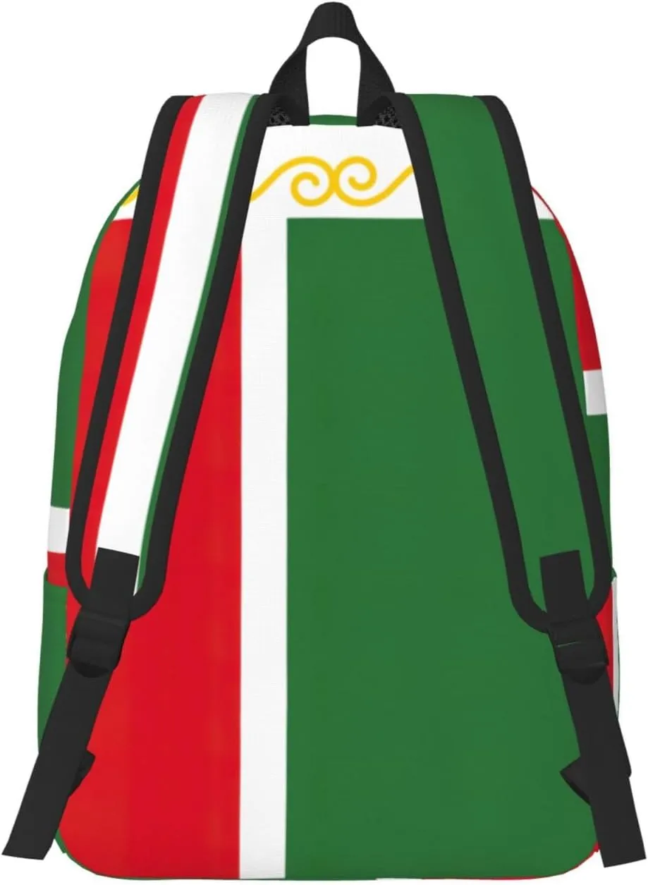 Flag of the Chechen Republic print Backpack Travel Backpacks for Women Men College Backpack Computer Bag for Travel