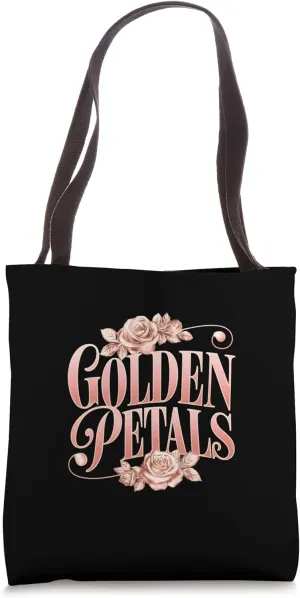 Floral Typography Golden Petals Rose-Gold Flower Art Tote Bag