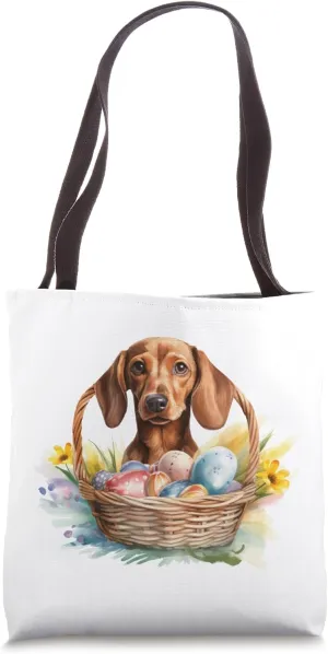 Floral Wildflower Wiener & Dachshund Tote Bag