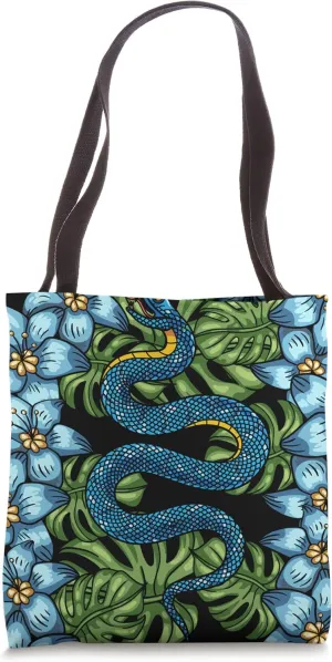 Flower Blossom Reptile Keeper Predator Floral Snake Tote Bag