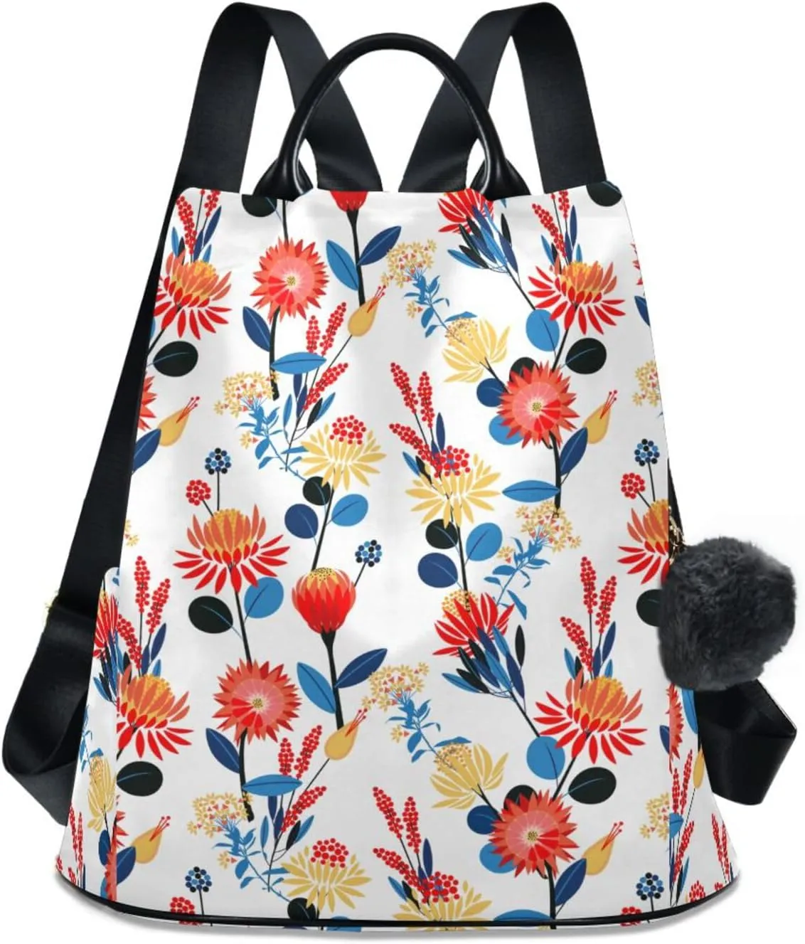 Flower Print Anti-theft Backpack Handbags for Women Travel Rucksack Lightweight Shoulder Bags 13.4 X 5.9 X 15in Pattern 5
