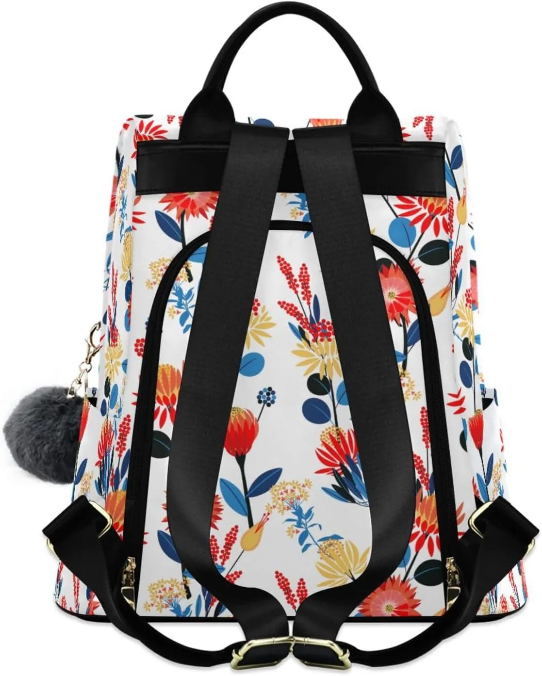 Flower Print Anti-theft Backpack Handbags for Women Travel Rucksack Lightweight Shoulder Bags 13.4 X 5.9 X 15in Pattern 5