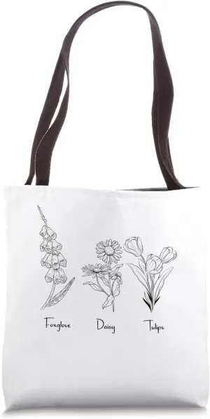 Foxglove Daisy Tulip Floral Feminist Gifts Political Satire Tote Bag