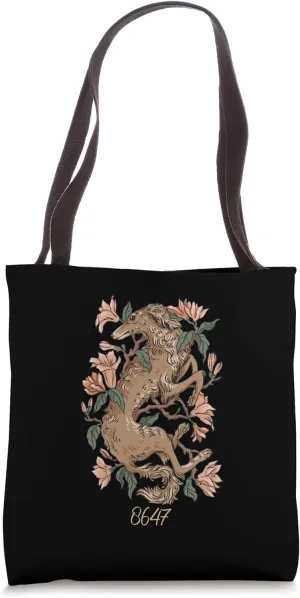 Funny 8647 Subtle Floral Puppy Dog Style 86 47 Roman Numeral Tote Bag