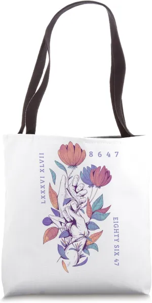 Funny 8647 Subtle Floral Style 86 47 Roman Numerals Retro Tote Bag