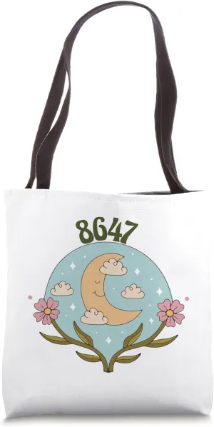 Funny 8647 Subtle Floral Style 86 47 Roman Numerals Retro Tote Bag