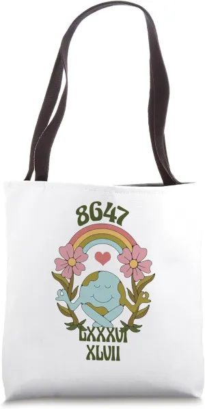 Funny 8647 Subtle Floral Style 86 47 Roman Numerals Retro Tote Bag