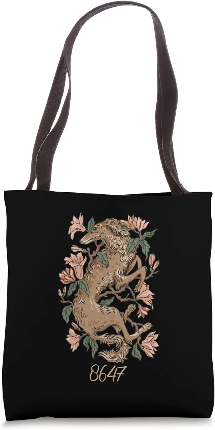 Funny 8647 Subtle Floral Style 86 47 Roman Numerals Retro Tote Bag