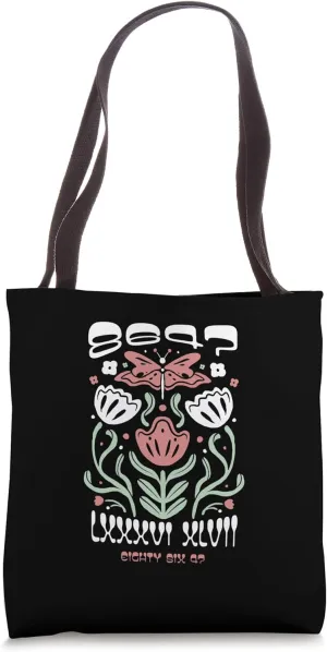 Funny 8647 Subtle Floral Style 86 47 Roman Numerals Retro Tote Bag