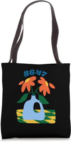 Funny 8647 Subtle Floral Style 86 47 Roman Numerals Retro Tote Bag