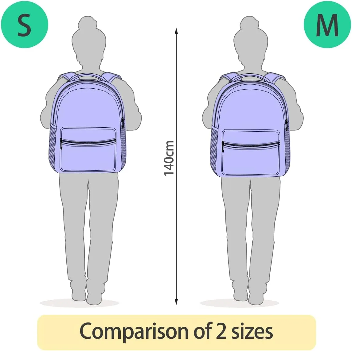 GAIGEO Blanched Almond Backpack School, Sturdy 18L Backpacks for Boys, Name Tag, Comfortable Wear, Easy Care, M
