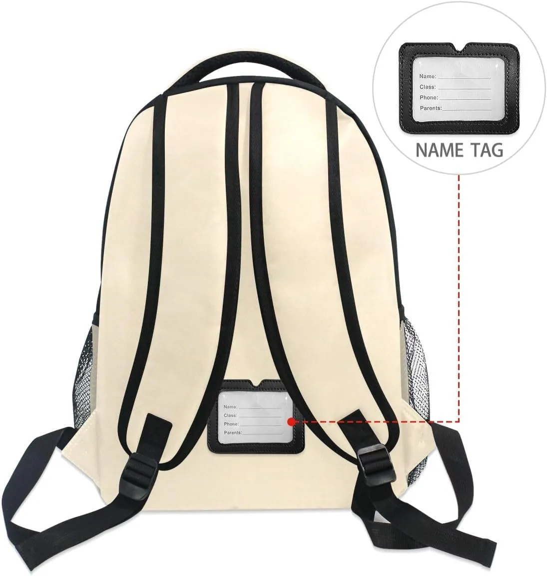 GAIGEO Blanched Almond Backpack School, Sturdy 18L Backpacks for Boys, Name Tag, Comfortable Wear, Easy Care, M