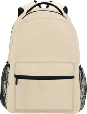 GAIGEO Blanched Almond Backpack School, Sturdy 18L Backpacks for Boys, Name Tag, Comfortable Wear, Easy Care, M