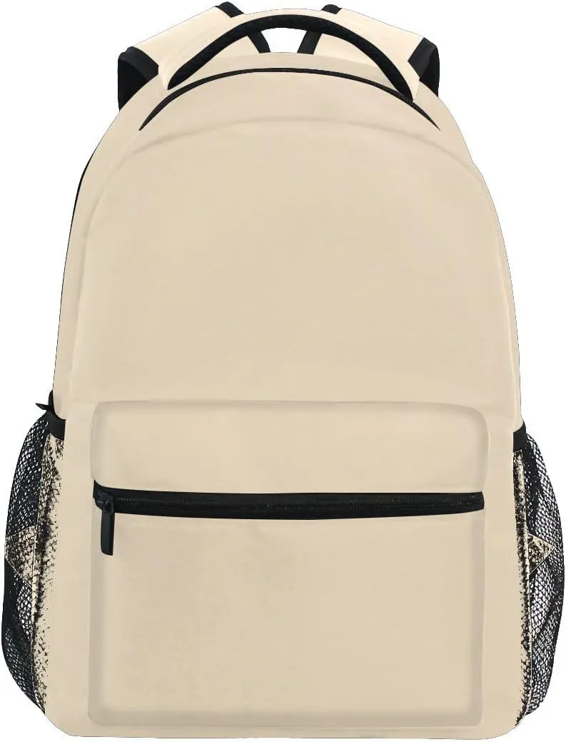GAIGEO Blanched Almond Backpack School, Sturdy 18L Backpacks for Boys, Name Tag, Comfortable Wear, Easy Care, M