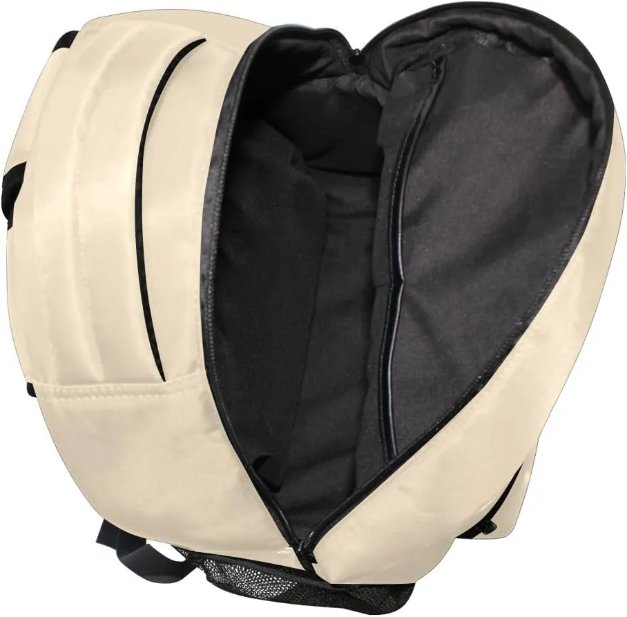 GAIGEO Blanched Almond Backpack School, Sturdy 18L Backpacks for Boys, Name Tag, Comfortable Wear, Easy Care, M