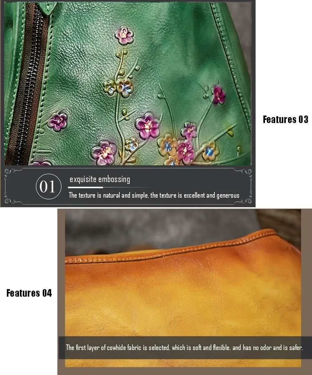 Genuine Leather Sling Shoulder Bags for Women Men Vintage Backpack Casual Crossbody Shoulder Bag