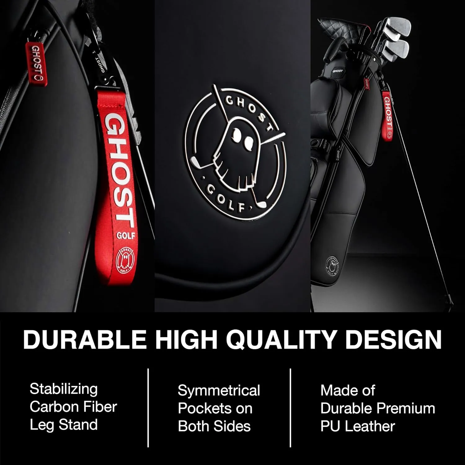 Ghost Golf Stand Bag - Lightweight Golf Bags for Men & Women, 3-Way Dividers with Premium Materials & Magnetic Pocket - Ideal for Walking, Par 3 Courses, and Driving Range