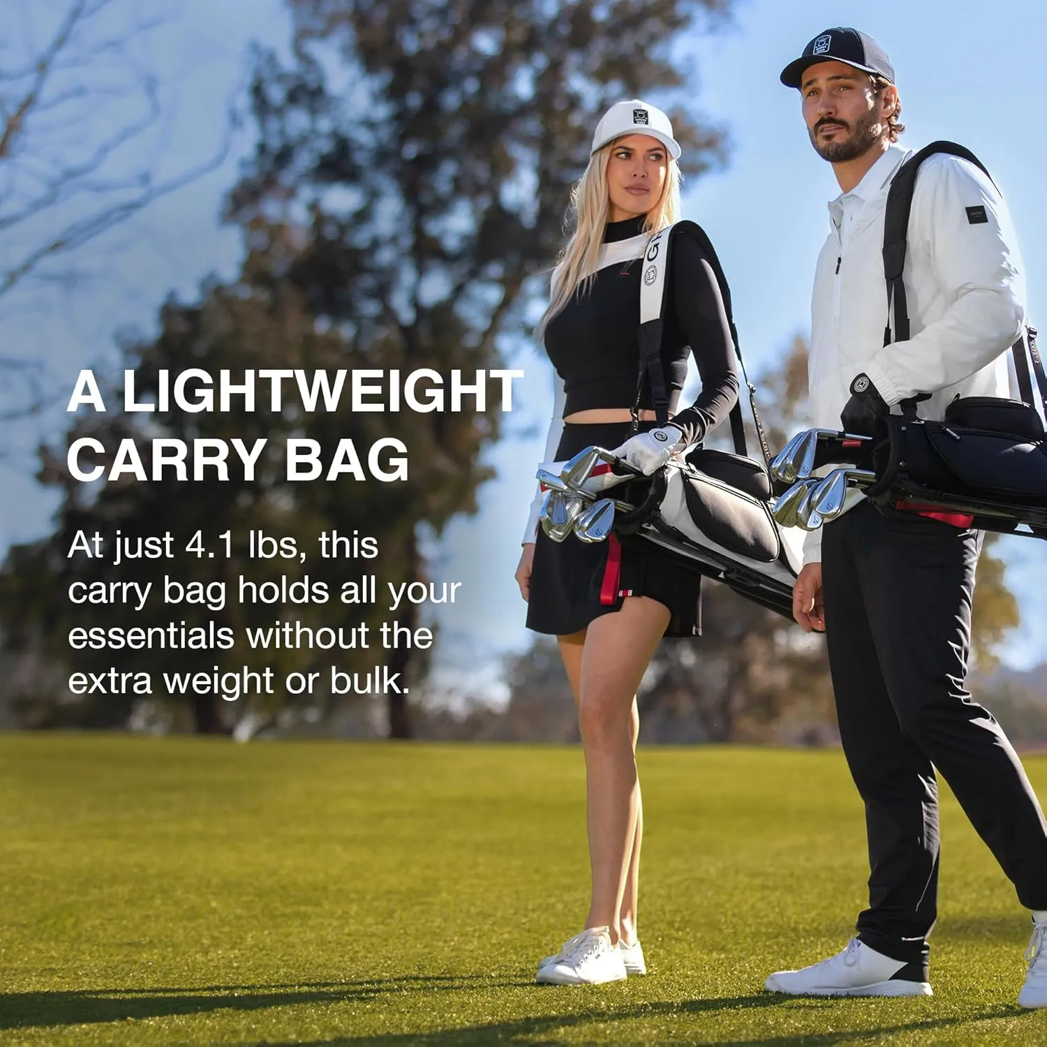 Ghost Golf Stand Bag - Lightweight Golf Bags for Men & Women, 3-Way Dividers with Premium Materials & Magnetic Pocket - Ideal for Walking, Par 3 Courses, and Driving Range