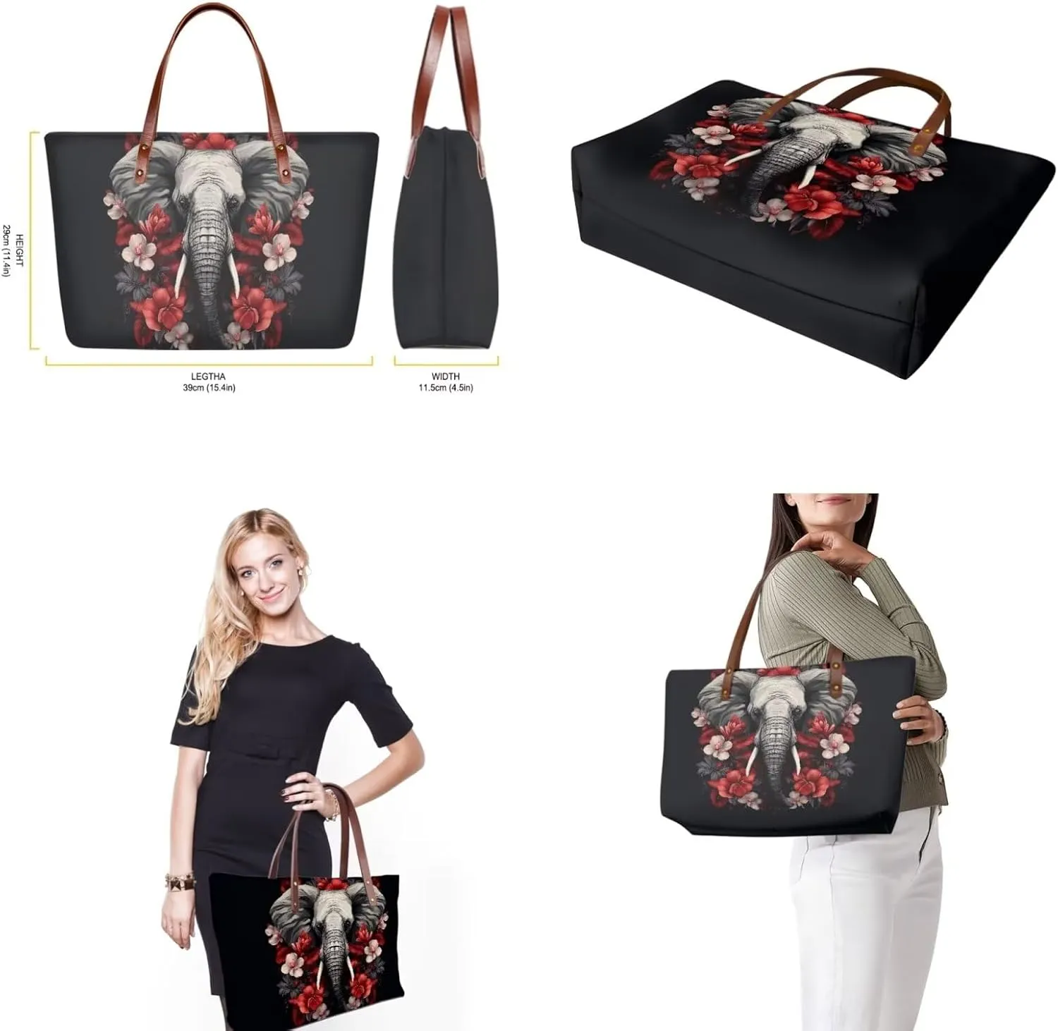 GIFTPUZZ Women Top Handle Bags Handbags with Zipper Leather Wallet Cash Card Phone Holder and Makeup Bag Set 3pcs
