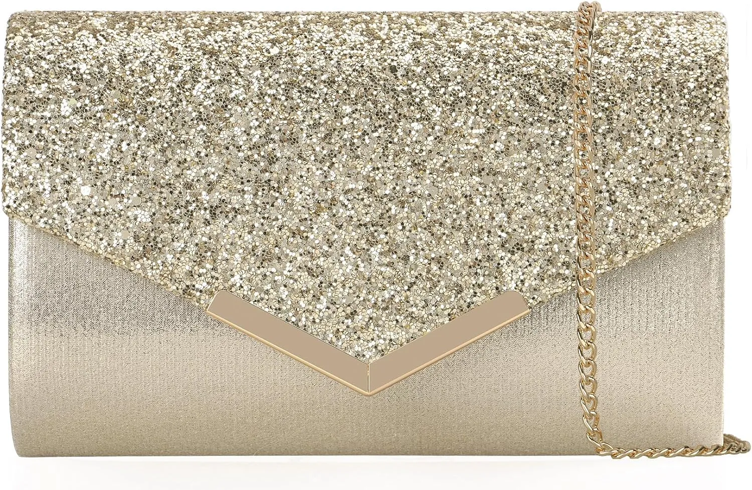 Glitter Clutch Purse for Women - Sparkly Evening Bag for Party, Wedding, Prom - Compact & Functional Envelope Clutch