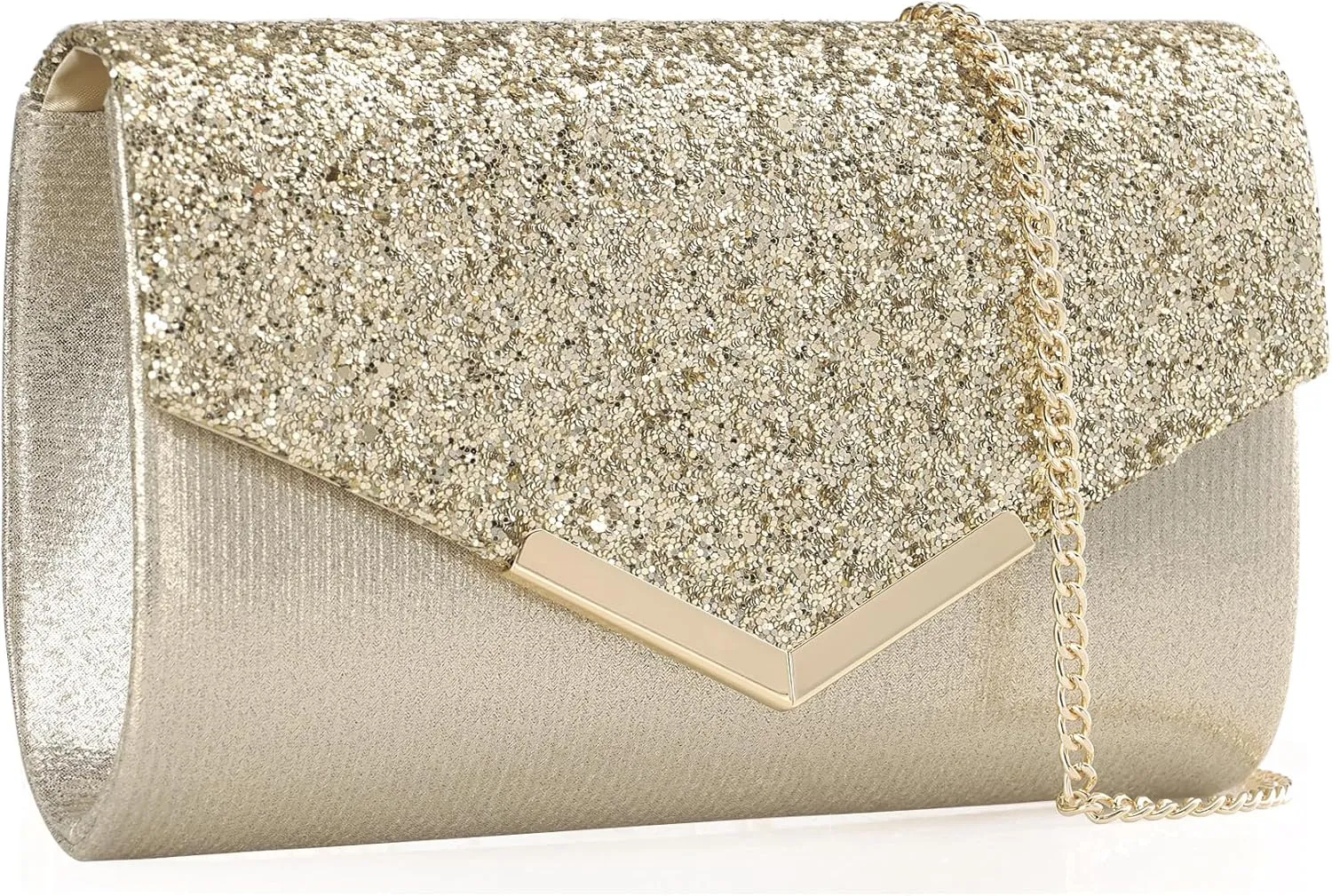 Glitter Clutch Purse for Women - Sparkly Evening Bag for Party, Wedding, Prom - Compact & Functional Envelope Clutch