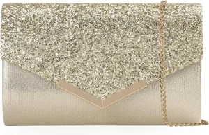 Glitter Clutch Purse for Women - Sparkly Evening Bag for Party, Wedding, Prom - Compact & Functional Envelope Clutch