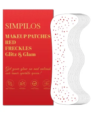 Glitter Freckles Face Tattoo, Red Face Glitter - Waterproof and Long-Lasting Face Glitter Speckles, Sparkle Makeup Patches for Festivals and Parties (RED - 8 Sheets)