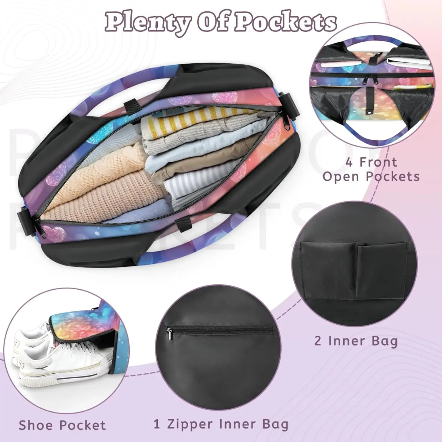 Glitter Paper Gym Bag Yoga Mat Tote for Women with Shoes Compartment Lightweight Duffle Travel Carrier Wet Dry Storage Pockets Adjustable Pilates Mats Shoulder Bags for Sport Swim