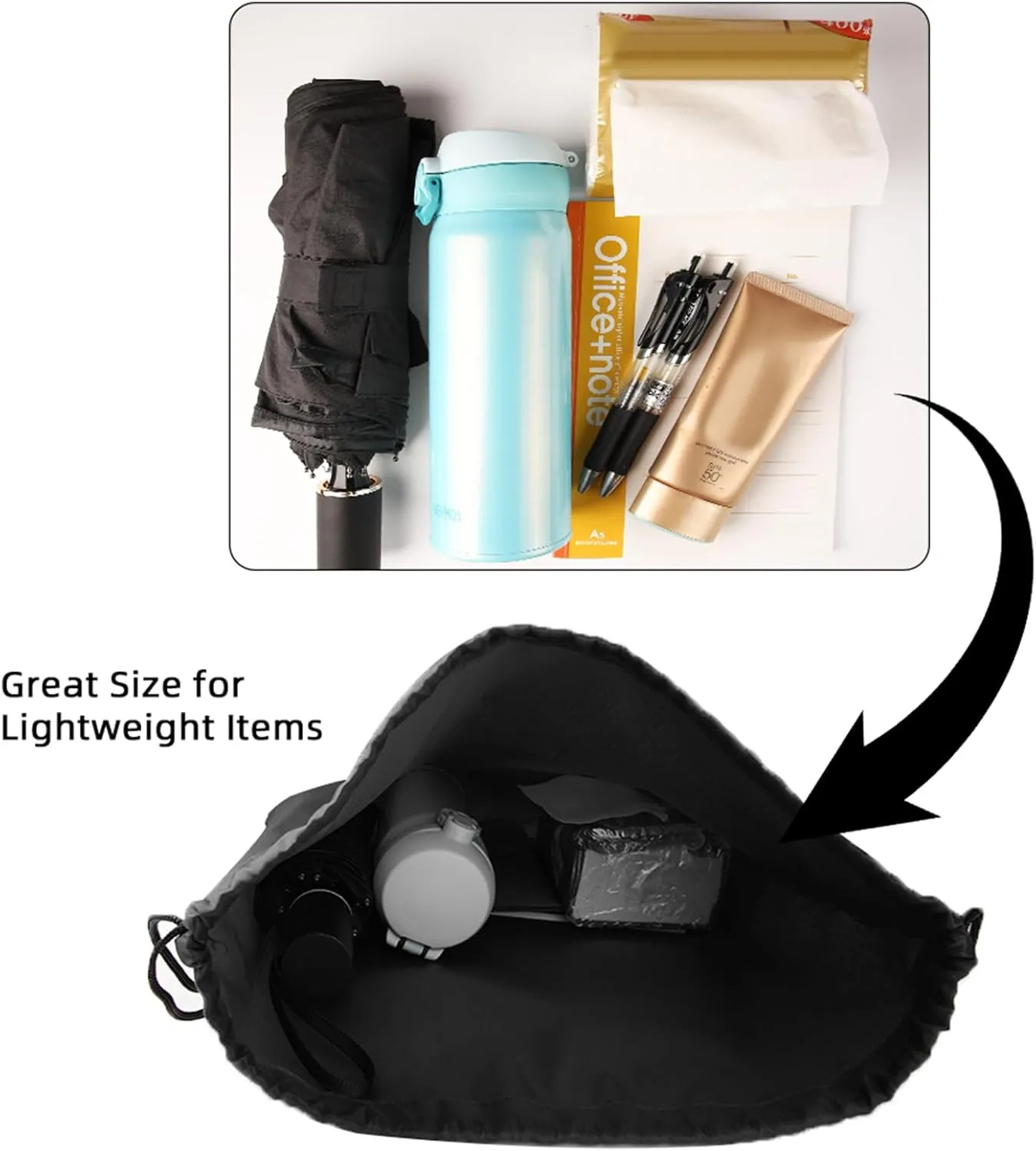 GoodtoU Nylon Backpacks - Drawstring Bags for Sport, Traveling, Team (Black, 128Pcs)