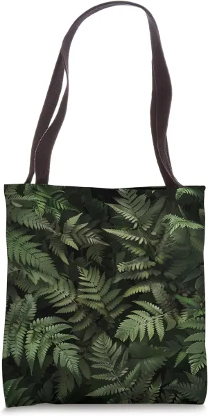Green Botanical Fern Foliage Floral Tote Bag