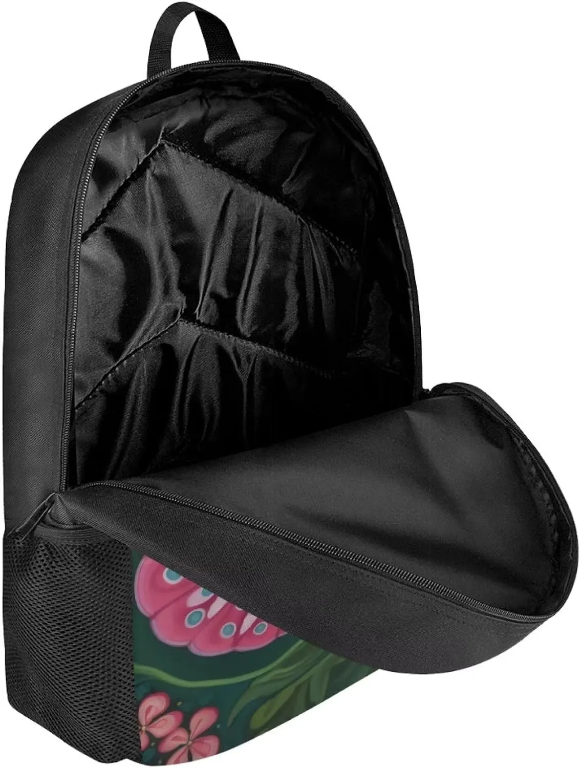 Green Cute Backpack for Girls 17 Inch Bookbag Comfy Padded Lightweight Cartoon Butterfly Backpacks for Girls Kids Student Personalized Durable Large Capacity Travel Daily School Bag